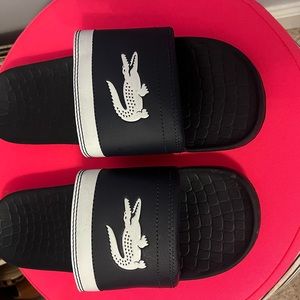 Lacoste navy dark blue slides unisex men’s 9 women’s 10